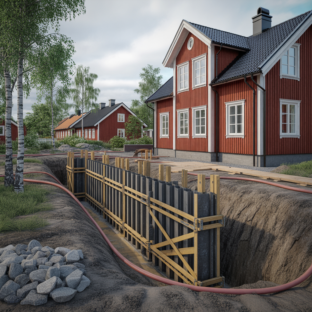 spontning vid schakt nara hus metoder risker och kostnad