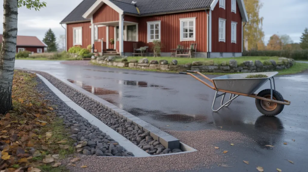 tj ls kra uppfart och g ngar r tt material tjocklek och dr nering f r problemfria vintrar